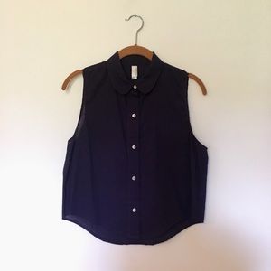American Apparel crop button Peter Pan XS/S Navy